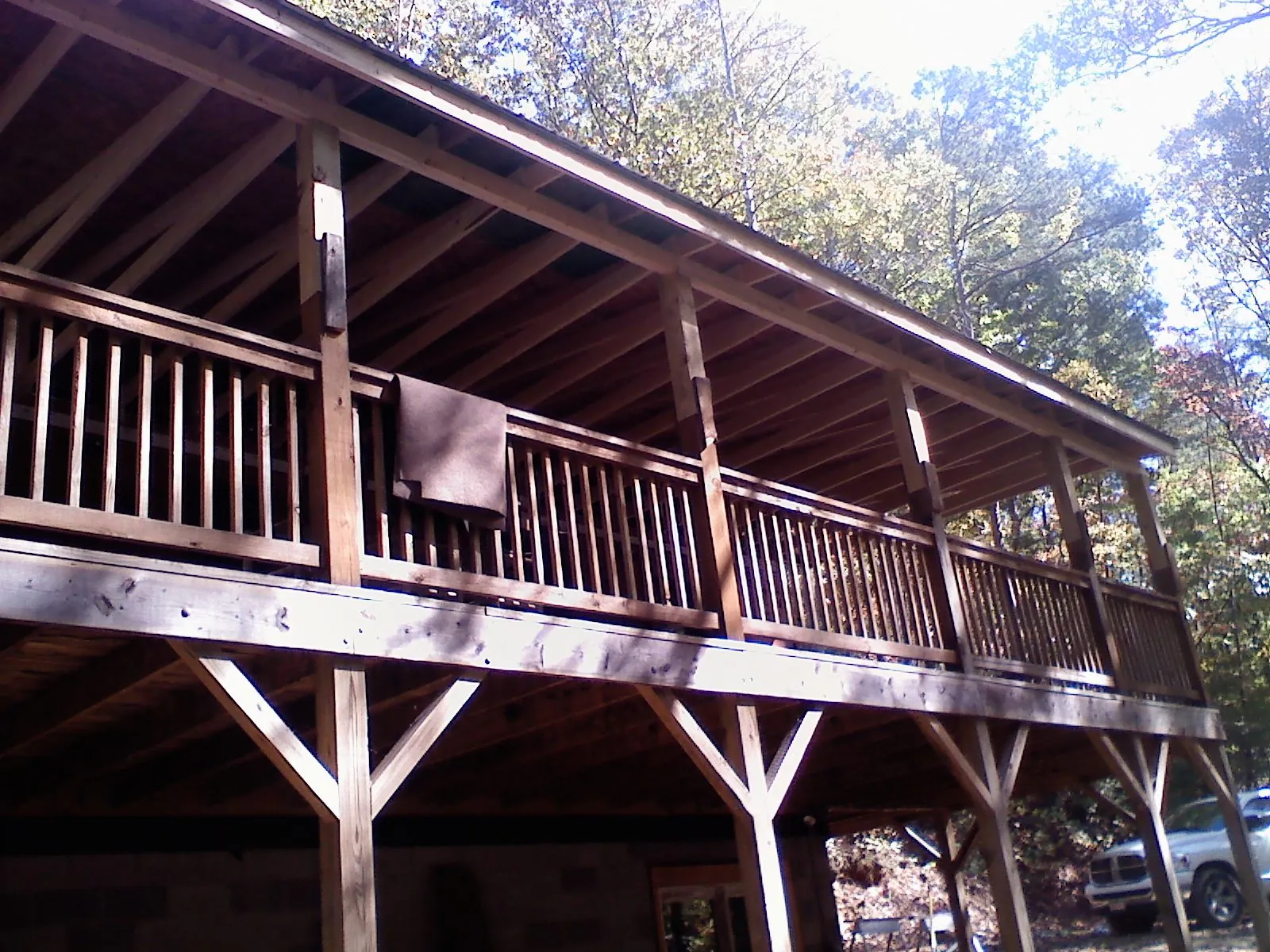 Timber framing under a new elevated porch and deck — Roof Leak Repair in Chesnee by Roofing Brothers